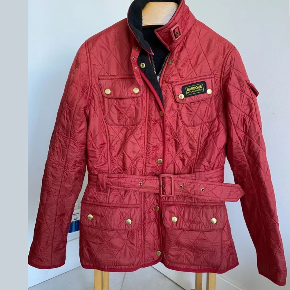 Barbour International Quilted Moto Jacket US 6